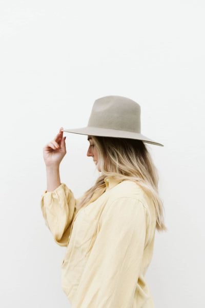 Gigi Pip Emma Wide Brim Fedora in Sage