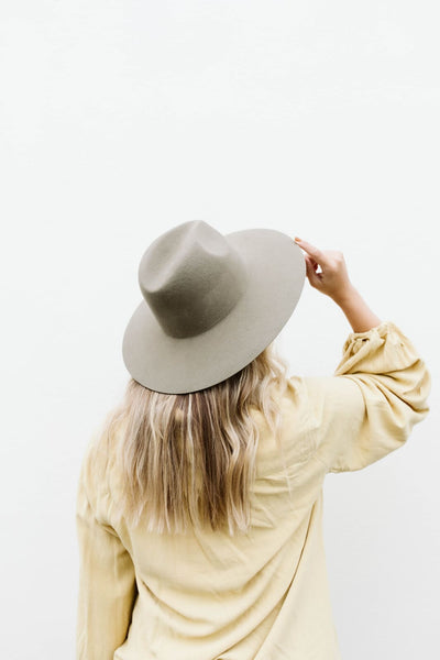 Gigi Pip Emma Wide Brim Fedora in Sage